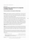 Research paper thumbnail of El papel de las emociones en la respuesta al cambio climático