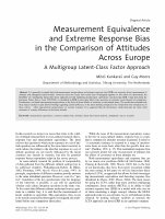 Research paper thumbnail of Measurement Equivalence and Extreme Response Bias In the Comparison of Attitudes Across Europe