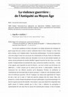 Research paper thumbnail of « Dire la violence, taire ses auteurs : les représentations de la violence guerrière dans l'Ab Vrbe condita de Tite-Live »