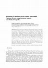 Research paper thumbnail of Measuring e-Commerce Service Quality from Online Customer Review using Sentiment Analysis  (Case Study: Tokopedia)