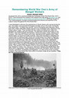 Research paper thumbnail of Remembering World War One's Army of Bengali Workers