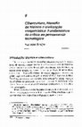 Research paper thumbnail of Filosofia da técnica e civilização maquinística