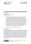 Research paper thumbnail of Examining the Professional Codes of Design Organisations