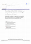 Research paper thumbnail of On startups and doublethink – resistance and conformity in negotiating the meaning of entrepreneurship