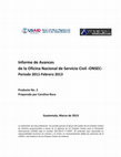 Research paper thumbnail of Informe de Avances de la Oficina Nacional de Servicio Civil -­‐ONSEC, Guatemala, 2011-2013