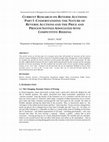 Research paper thumbnail of CURRENT RESEARCH ON REVERSE AUCTIONS: PART I -UNDERSTANDING THE NATURE OF REVERSE AUCTIONS AND THE PRICE AND PROCESS SAVINGS ASSOCIATED WITH COMPETITIVE BIDDING