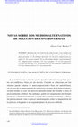 Research paper thumbnail of NOTAS SOBRE LOS MEDIOS ALTERNATIVOS DE SOLUCIÓN DE CONTROVERSIAS