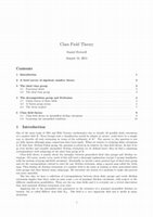 Research paper thumbnail of Class Field Theory (part 1)