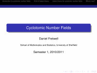 Research paper thumbnail of Cyclotomic Number Fields