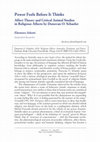 Research paper thumbnail of “Power Feels Before It Thinks Affect Theory and Critical Animal Studies in Religious Affects by Donovan O. Schaefer”, in Relations. Beyond Anthropocentrism, (5), 1, Milano: Led, 2017, pp. 85-89.