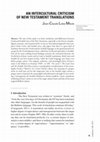 Research paper thumbnail of AN INTERCULTURAL CRITICISM OF NEW TESTAMENT TRANSLATIONS