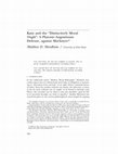 Research paper thumbnail of Kant and the 'Distinctively Moral Ought': A Platonic-Augustinian Defense, Against MacIntyre