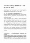 Research paper thumbnail of Joint​ ​Proceedings​ ​of​ ​WSP​ ​2017​ ​and WOMoCoE​ ​2017