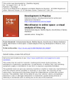 Research paper thumbnail of Microfinance in Online Space: A Visual Analysis of Kiva.org