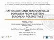 Research paper thumbnail of Nationalist and Transnational Populism from Eastern European Perspectives