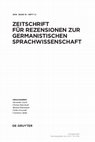 Research paper thumbnail of Zeitschrift für Rezensionen zur germanistischen Sprachwissenschaft (ZRS) 2018 · Band 10