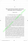 Research paper thumbnail of The Liaison between Analytic and Ancient Philosophy and Its Consequences