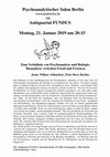 Research paper thumbnail of Zum Verhältnis von Psychoanalyse und Biologie. 'Bioanalyse' bei Freud und Ferenczi. Ein Abend mit Jenny Willner (München) und Peter Berz (Berlin)