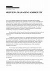 Research paper thumbnail of Book Review of "Managing Ambiguity", Monika Milosavljevic, Allegra Lab