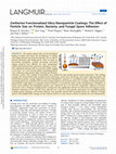 Research paper thumbnail of Zwitterion Functionalized Silica Nanoparticle Coatings: The Effect of Particle Size on Protein, Bacteria, and Fungal Spore Adhesion