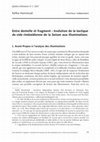 Research paper thumbnail of Entre dentelle et fragment : évolution de la tactique du vide rimbaldienne de la Saison aux Illuminations