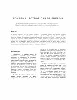 Research paper thumbnail of FONTES AUTOTRÓFICAS FONTES AUTOTRÓFICAS DE ENERGIA DE ENERGIA