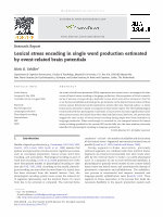 Research paper thumbnail of Lexical stress encoding in single word production estimated by event-related brain potentials