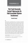 Research paper thumbnail of Examining the Relationship between Turkish Citizens and Syrian Refugees in Turkey’s Written Press