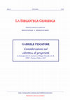 Research paper thumbnail of Gabriele Pescatore, Considerazioni sul «diritto» di proprietà (1960)