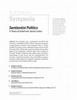 Research paper thumbnail of Book Symposisum: Sentientist Politics: A Theory of Global Inter-Species Justice (Politics and Animals, 2018)