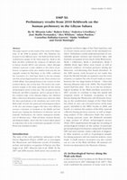 Research paper thumbnail of DMP XI: Preliminary results from 2010 fieldwork on the human prehistory of the Libyan Sahara.