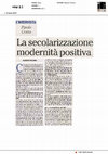 Research paper thumbnail of La città post-secolare intervista di Alberto Piccioni (L'Adige 5/3/2019)