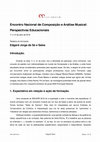 Research paper thumbnail of RELATÓRIO E REFLEXÃO CRÍTICA - Encontro Nacional de Composição e Análise Musical: Perspectivas Educacionais