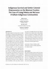 Research paper thumbnail of Indigenous Survival and Settler Colonial Dispossession on the Mexican Frontier: The Case of Cedagĭ Wahia and Wo'oson O'odham Indigenous Communities