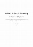 Research paper thumbnail of Robust political economy: Clarifications and applications