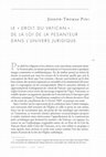 Research paper thumbnail of Le "droit du Vatican" : de la loi de la pesanteur dans l'univers juridique