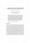 Research paper thumbnail of Research in Africa for Africa? Probing the Effect and Credibility of Research Done by Foreigners for Africa