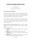 Research paper thumbnail of DISPUTES SETTLEMENT BETWEEN STATES