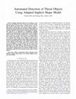 Research paper thumbnail of Automated Detection of Threat Objects Using Adapted Implicit Shape Model