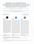 Research paper thumbnail of Experiencia de cooperación en el acompañamiento empresarial integral en el territorio como aporte al proceso de reintegración en el posconflicto