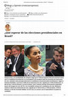 Research paper thumbnail of Qué esperar de las elecciones presidenciales en Brasil?