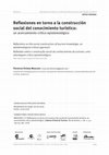 Research paper thumbnail of Reflexiones en torno a la construcción social del conocimiento turístico. Un acercamiento crítico epistemológico