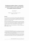 Research paper thumbnail of Fundamentos jurídicos, límites y control de la actividad de los bancos de los estados federados en la república federal de Alemania **1