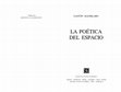 Research paper thumbnail of Traducción LA POÉTICA DEL ESPACIO FONDO DE CULTURA ECONÓMICA MÉXICO -ARGENTINA -BRASIL -COLOMBIA -CHILE -ESPAÑA ESTADOS UNIDOS DE AMÉRICA -PERÚ -VENEZUELA