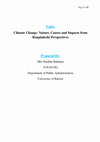 Research paper thumbnail of Climate Change and Its Impact in Bangladesh.pdf