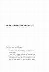 Research paper thumbnail of LE TESTAMENT D'ANTIGONE