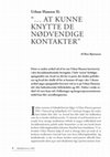 Research paper thumbnail of Urban Hansen II: "...at kunne knytte de nødvendige kontakter"