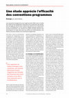 Research paper thumbnail of Une étude apprécie l'efficacité des conventions-programmes