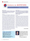 Research paper thumbnail of Letters to KOTESOL: 2011 October