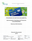 Research paper thumbnail of PROGRAMA DE GESTION DOCUMENTAL 2018